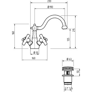 Смеситель для раковины Migliore Provance 19466 Бронза — фото 2, Смесители для раковины