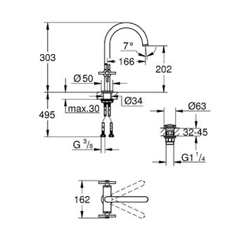 Смеситель для раковины Grohe Atrio 21019003 Хром — фото 11, Смесители для раковины