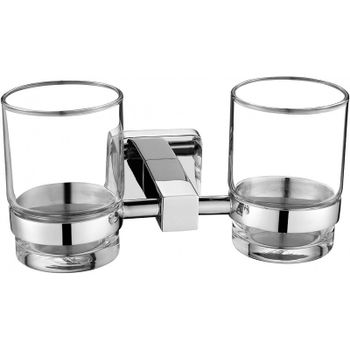 Товар: Стакан для зубных щеток CeramaLux Quadro 61903 двойной Хром - фото 1 Стакан для зубных щеток CeramaLux Quadro 61903 двойной Хром — фото 1, Стаканы для зубных щеток