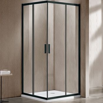 Душевой уголок Vincea Garda 110x80 VSS-1G8011CLB профиль Черный стекло прозрачное — фото 1, Прямоугольные душевые уголки