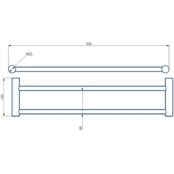 Полотенцедержатель Haiba HB8409-7 двойной Черный матовый — фото 2, Полотенцедержатели