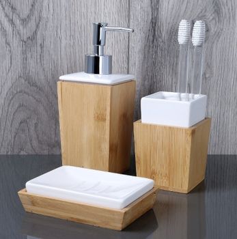 Дозатор жидкого мыла Fixsen Wood FX-110-1 Светлое дерево Белый — фото 2, Дозаторы