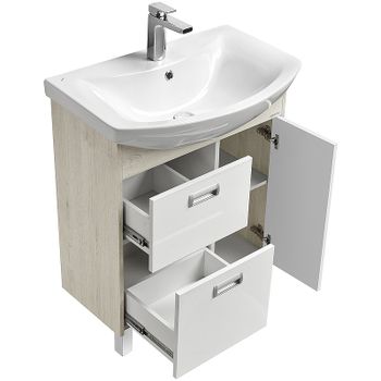 Тумба под раковину Aquaton Бекка PRO 70 1A208701BAC20 Белый Дуб сомерсет — фото 3, Тумбы под раковину