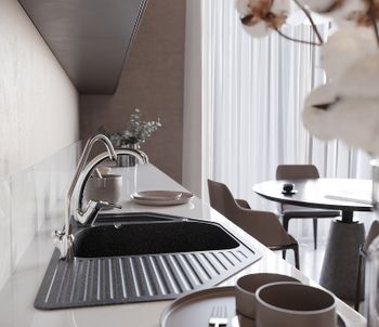 Кухонная мойка Domaci Бьелла DMC-10 DMC-10-308 Черная — фото 6, Кухонные мойки