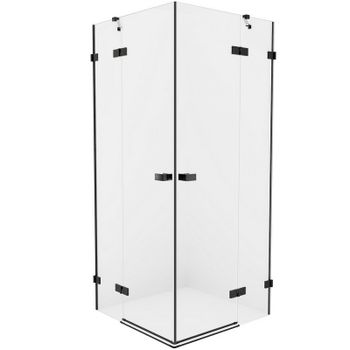 Душевой уголок New Trendy Avexa Black 110x110 EXK-1845 профиль Черный стекло прозрачное — фото 1, Квадратные душевые уголки