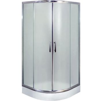 Душевой уголок Esbano ESR-8005 80х80 ESUGR8005 профиль Хром стекло рифленое — фото 1, Душевые уголки четверть круга