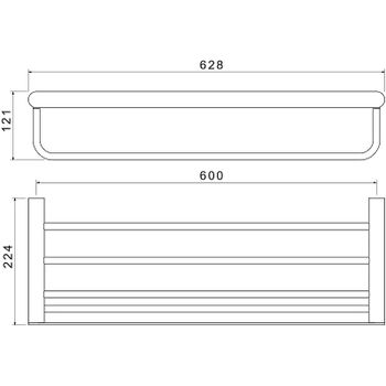 Полка для полотенец Aquatek Лира AQ4415MB Черная матовая — фото 2, Полки для полотенец