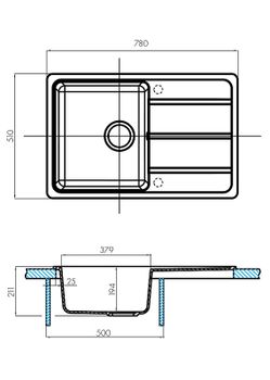 Кухонная мойка Aquaton Аманда 78 1A712832AD240 Жемчуг — фото 4, Кухонные мойки