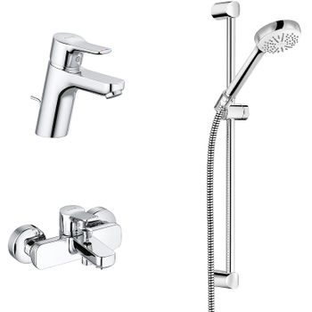 Комплект смесителей Kludi Pure Easy 376850565 Хром — фото 1, Готовые комплекты для ванной комнаты