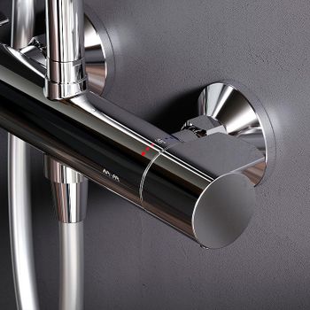 Душевая система AM.PM X-Joy F0785A400 с термостатом Хром — фото 9, Душевые стойки