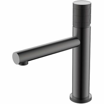 Смеситель для раковины Vincea Groove VBF-4G1GM Вороненая сталь — фото 1, Смесители для раковины