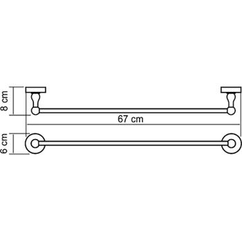 Полотенцедержатель WasserKRAFT Aland K-8530 Хром — фото 3, Полотенцедержатели