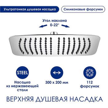 Душевая система WasserKRAFT A113.069.127.CH Thermo с термостатом Хром Белая — фото 3, Душевые стойки