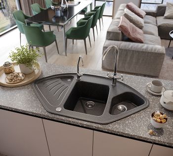 Кухонная мойка Domaci Бьелла DMC-14K DMC-14K-308 Черная — фото 2, Кухонные мойки