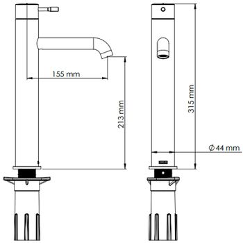 Смеситель для раковины Teska Atlas Leo L E5729 Розовое золото — фото 3, Смесители для раковины