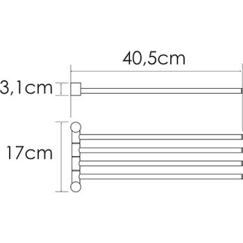 Полотенцедержатель WasserKRAFT K-1034N поворотный Никель — фото 2, Полотенцедержатели