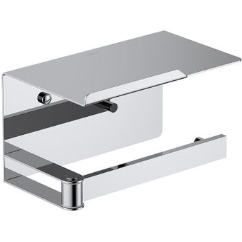 Держатель туалетной бумаги Aquatek Лира AQ4929CR с полкой Хром — фото 1, Держатели туалетной бумаги