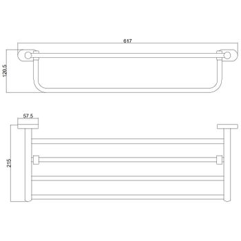 Полка для полотенец Belz B901 B90124 Черная матовая — фото 2, Полки для полотенец