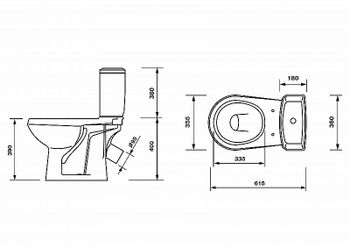 Унитаз компакт Оскольская Керамика Элисса Оптима 43901130302 с бачком и сиденьем — фото 4, Напольные унитазы