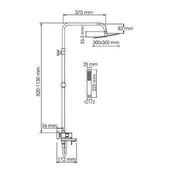 Душевая система WasserKRAFT A177.118.103.087.CH Хром — фото 7, Душевые стойки
