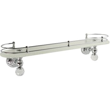 Стеклянная полка Migliore Cristalia 16807 Хром с кристаллами Swarovski — фото 1, Полки для ванной и душа