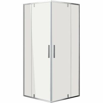 Душевой уголок Grossman Forta 100х100 GR-1010Fo профиль Хром стекло прозрачное — фото 1, Квадратные душевые уголки