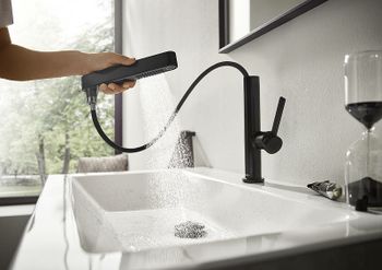 Смеситель для раковины Hansgrohe Finoris 76063670 Черный матовый — фото 6, Смесители для раковины