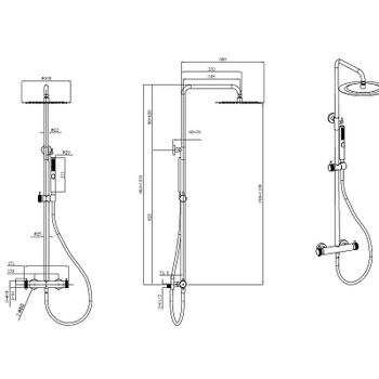 Душевая система Allen Brau Fantasy 5.11001-MG с термостатом Графит брашированный — фото 4, Душевые стойки