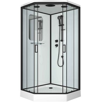 Душевая кабина Niagara Premium 100x100 NG-6902-01D Black без гидромассажа — фото 1, Душевые кабины