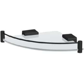 Стеклянная полка Langberger Black Edition 11351F-BP угловая Черная матовая — фото 1, Полки для ванной и душа