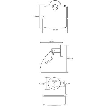 Держатель туалетной бумаги Bemeta Hematit 159112012 Антрацит глянец — фото 2, Держатели туалетной бумаги