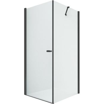 Душевой уголок New Trendy New Soleo Black 80х80 D-0230A/D-0114B профиль Черный стекло прозрачное — фото 1, Квадратные душевые уголки