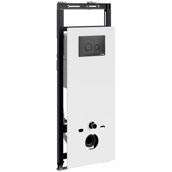 Инсталляция WasserKRAFT Salm 27TLT.010.ME.WH.MB01 для унитаза Белое стекло с Черной матовой клавишей смыва — фото 2, Инсталляции для унитазов