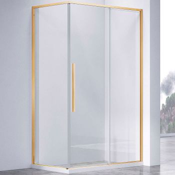 Душевой уголок Vincea Slim-N 130x90 VSR-4SN9013CLG профиль Брашированное золото стекло прозрачное — фото 1, Прямоугольные душевые уголки