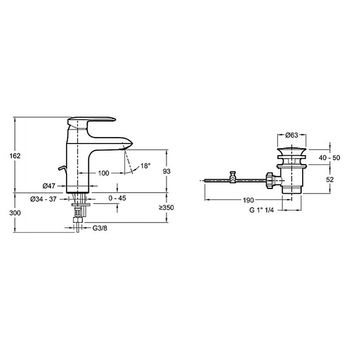 Смеситель для раковины Jacob Delafon Kumin E98827-CP Хром — фото 8, Смесители для раковины