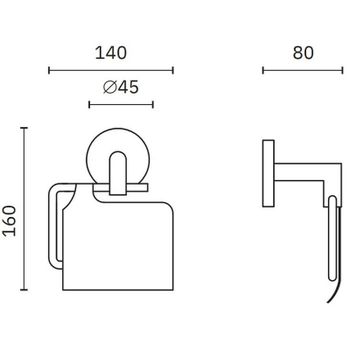 Держатель туалетной бумаги Nofer Line 16500.S с крышкой Хром матовый — фото 2, Держатели туалетной бумаги