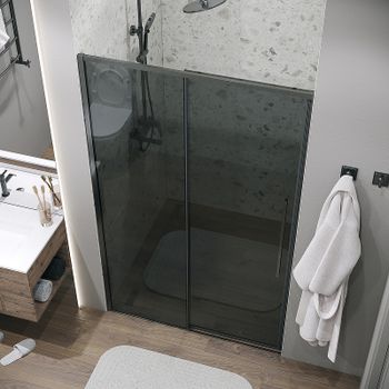 Душевая дверь Grossman Galaxy 100 100.K33.01.100.42.10 профиль Графит сатин стекло тонированное — фото 10, Раздвижные душевые двери