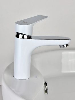 Смеситель для раковины Viko V-4141 Хром Белый — фото 3, Смесители для раковины