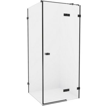 Душевой уголок New Trendy Avexa Black 110x100 R EXK-1836 профиль Черный стекло прозрачное — фото 1, Квадратные душевые уголки