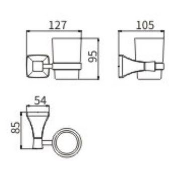 Стакан для зубных щеток CeramaLux Domino 95402 Хром — фото 2, Стаканы для зубных щеток