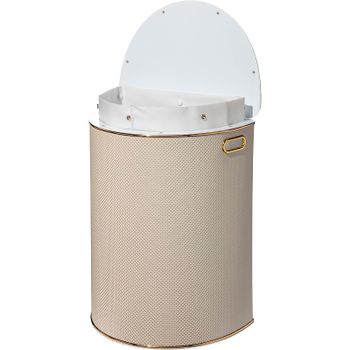 Корзина для белья Geralis RWG-O Ромб Белая, кант Золото, полукруглая — фото 3, Корзины для белья