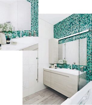 Стеклянная мозаика Bonaparte Aqua 150 на сетке 32,7х32,7 см — фото 6, Мозаика