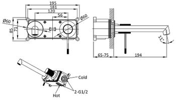 Смеситель для раковины Vincea Desire VBFW-1D1GM Вороненая сталь — фото 5, Смесители для раковины