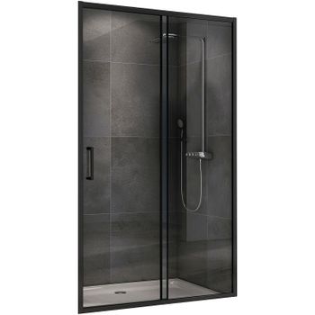 Душевая дверь Abber Schwarzer Diamant 120 AG30120B5 профиль Черный стекло прозрачное — фото 2, Раздвижные душевые двери