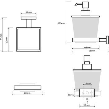 Дозатор для жидкого мыла Bemeta Plaza 118209049 Хром — фото 2, Дозаторы