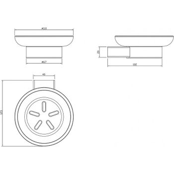 Мыльница Milacio Ultra MCU.962.MB / нержавеющая сталь и стекло / чёрная матовая / настенный монтаж. — фото 4, Мыльницы