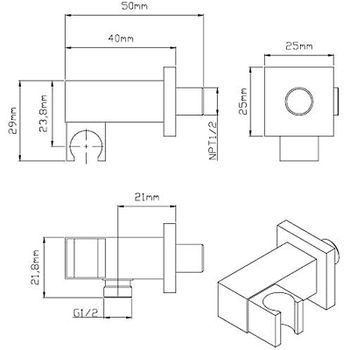 Душевая система Vincea VSFW-433T1GM с термостатом Вороненая сталь — фото 14, Встраиваемые душевые комплекты