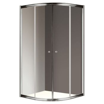 Душевой уголок Cezares Giubileo R2 80x80 GIUBILEO-R-2-80-SCORREVOLE-C-Cr прозрачное стекло профиль Хром — фото 1, Душевые уголки четверть круга