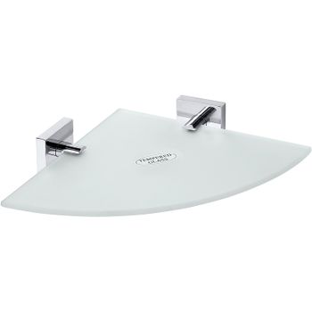 Стеклянная полка Bemeta Beta 132102012 угловая Хром — фото 1, Полки для ванной и душа