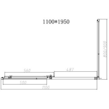 Душевой уголок Vincea Slim-N 110x90 VSR-4SN9011CLGM профиль Вороненая сталь стекло прозрачное — фото 7, Прямоугольные душевые уголки